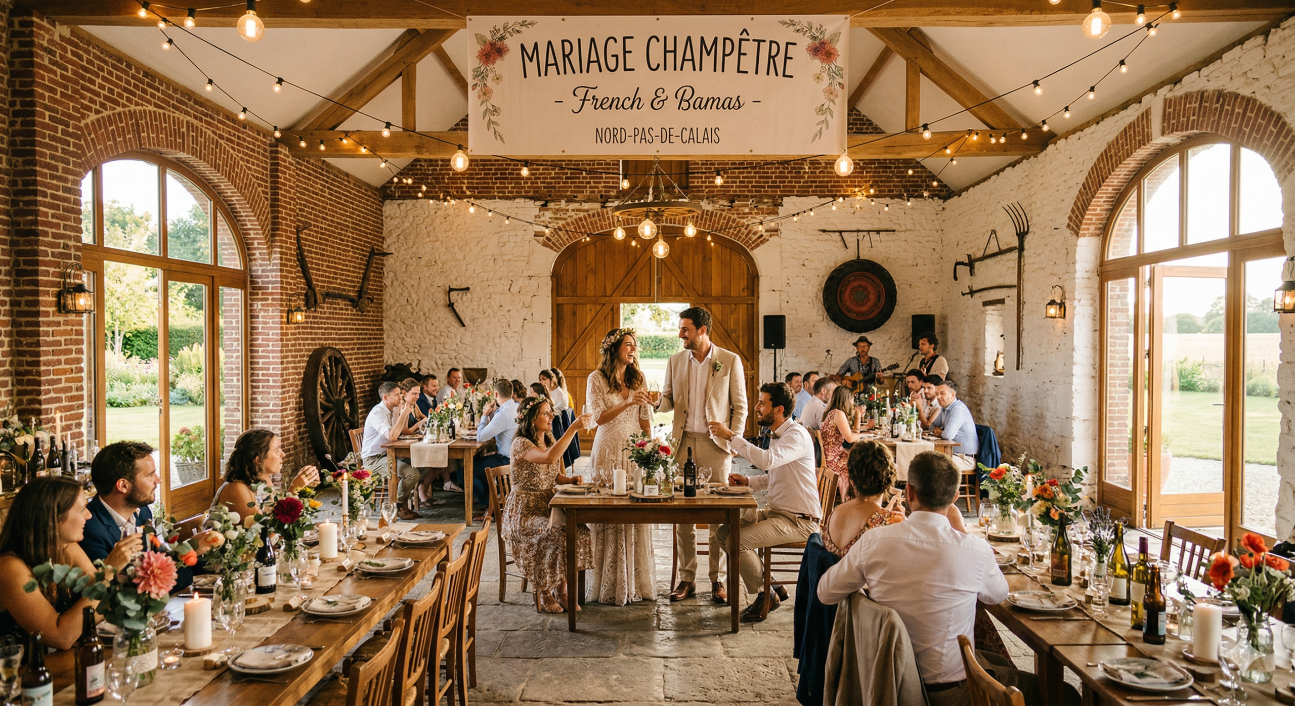 Mariage champetre dans une grange renovee du Nord-Pas-de-Calais