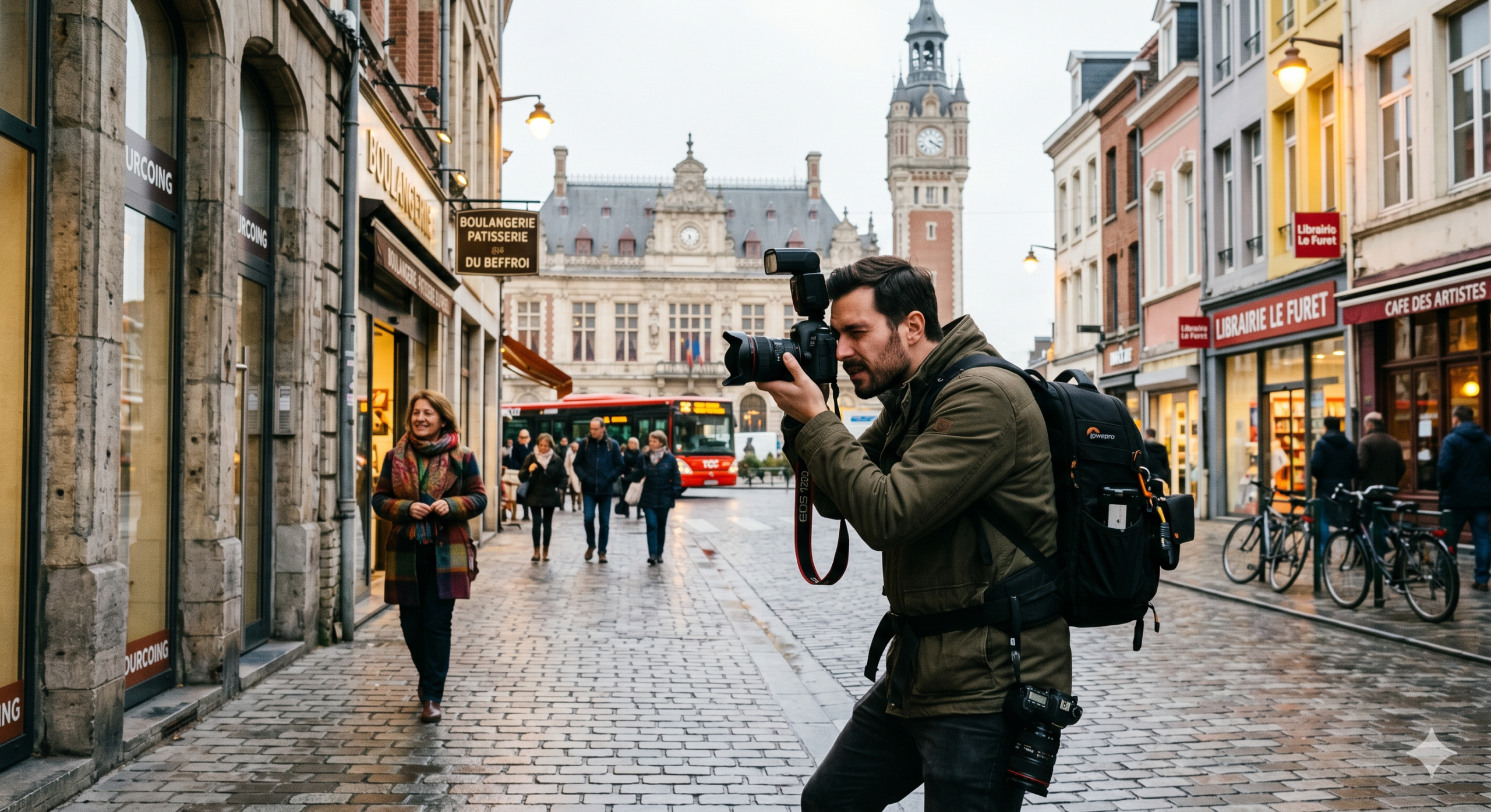 Photographe à Tourcoing devant l'Hôtel de Ville